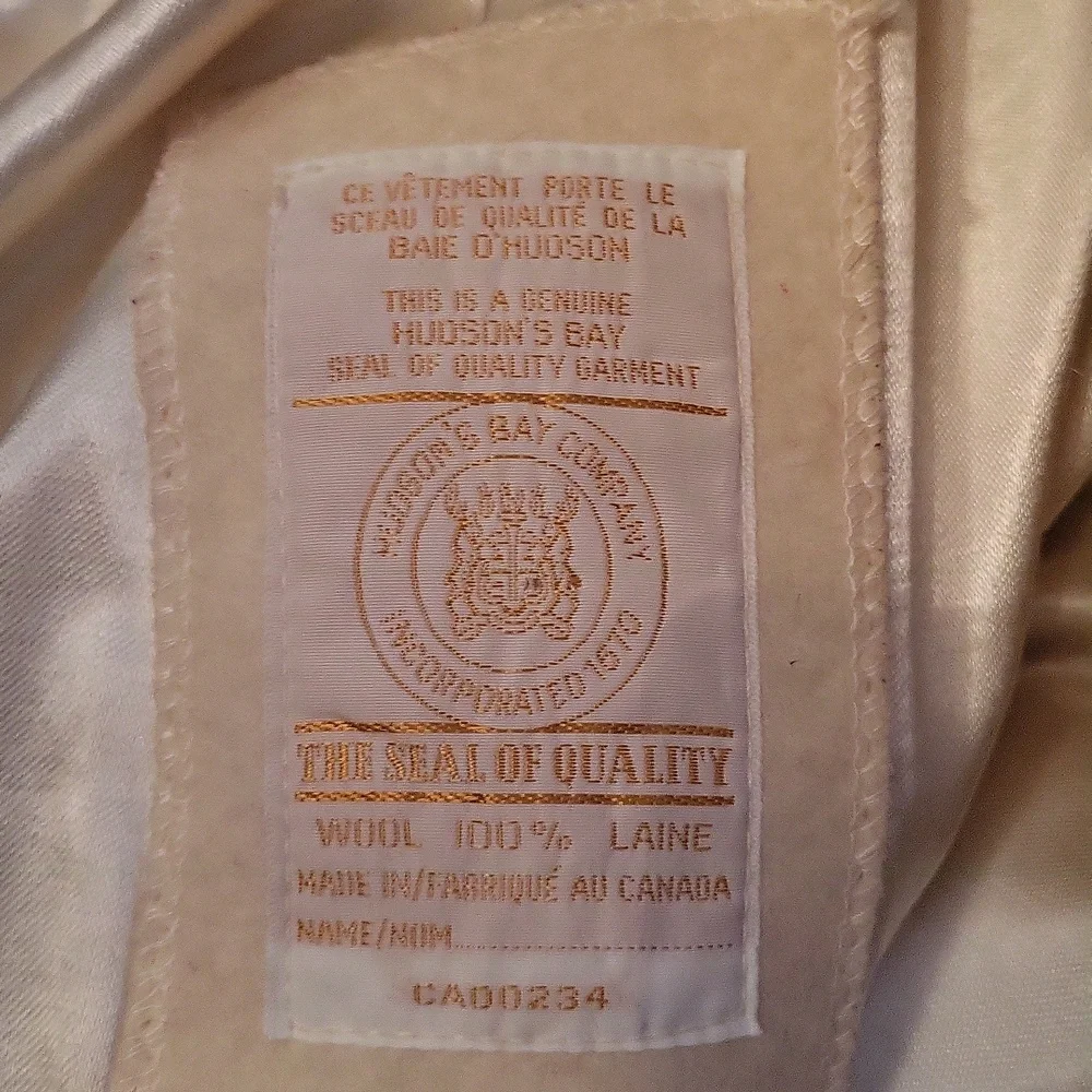 Hudson Bay Cream Wool Coat Size Large - Picture 6 of 6